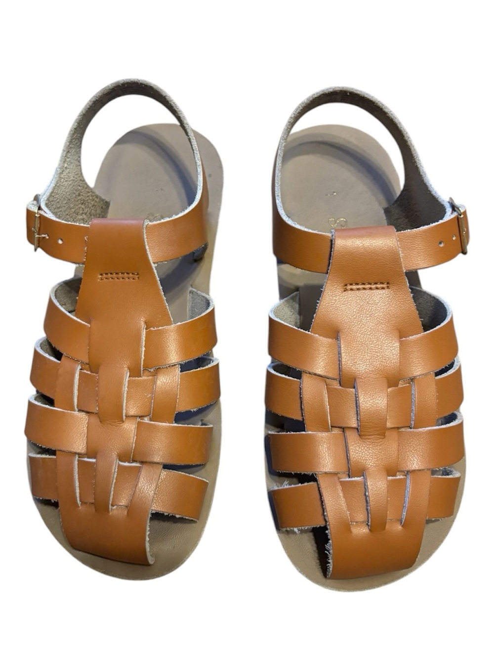 Salt Water Sandals by Hoy Kids Tan Woven Fisherman Sandals